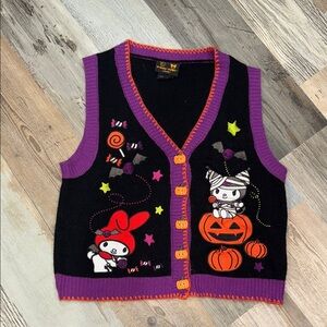 Halloween my melody kuromi Vest - Black and Purple